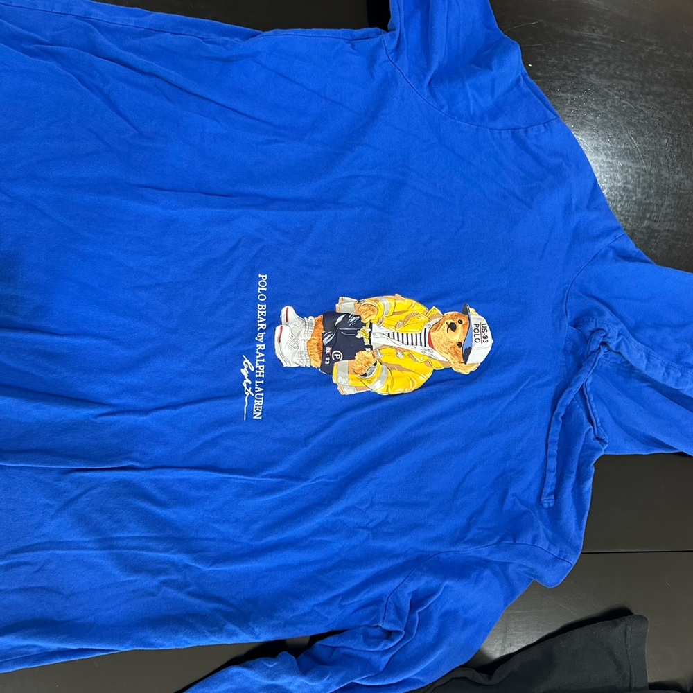 Polo by Ralph Lauren Blue Hoodie with Bear Graphic